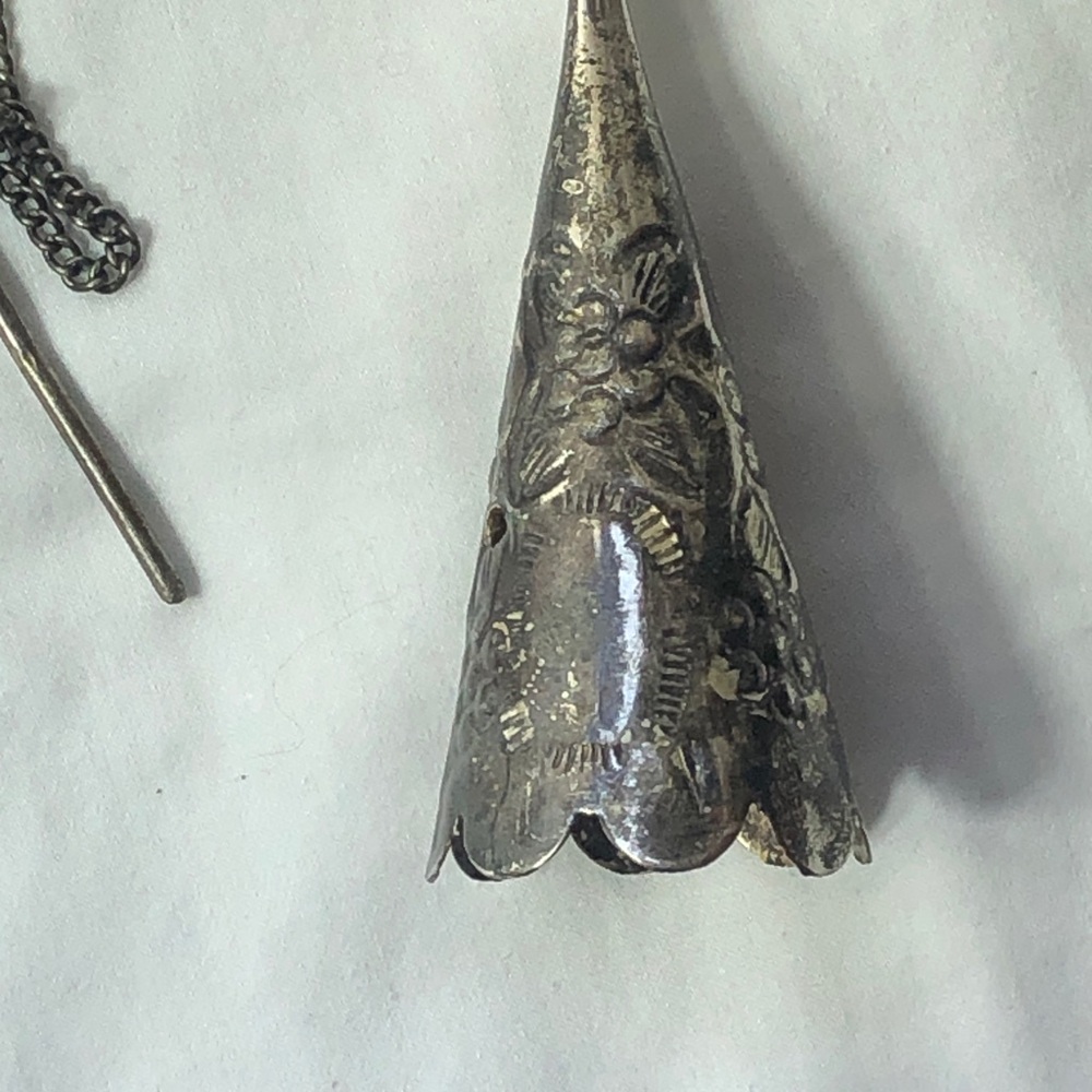 Vintage Silver Tusie-Mussie Flower Bouquet Holder or Candle Snuffer - Picture 16 of 16